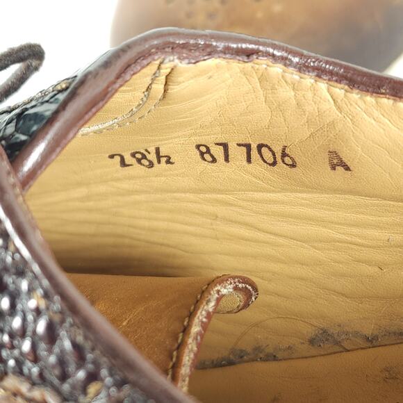 Franco Cuadra Men's 28,5 US10 Brown Distressed Leather Lace Up Trainer Sneakers - Picture 10 of 16